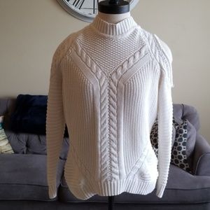 White Cable Knit Sweater